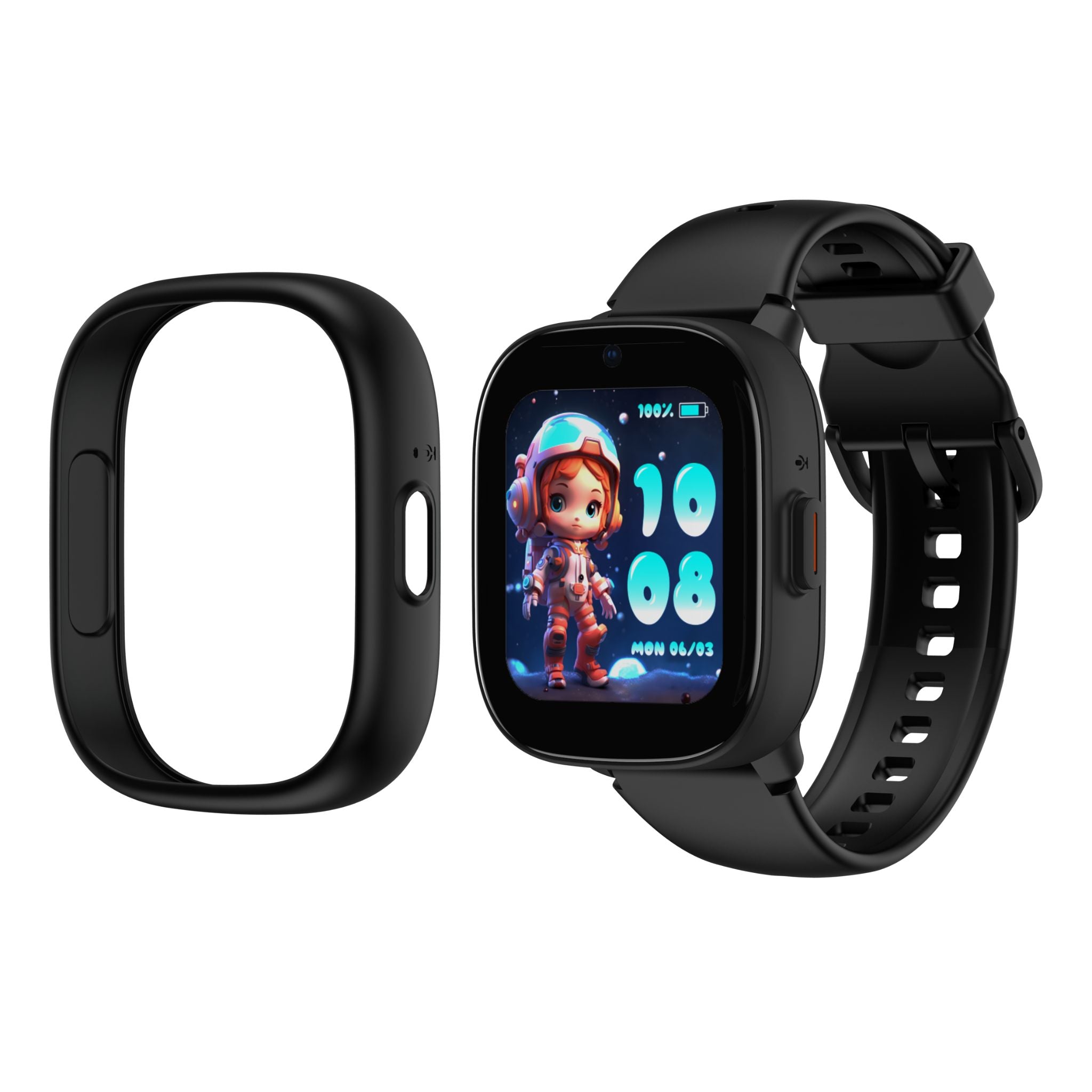 Svart Lagenio K3 smartklokke for barn med GPS og telefon