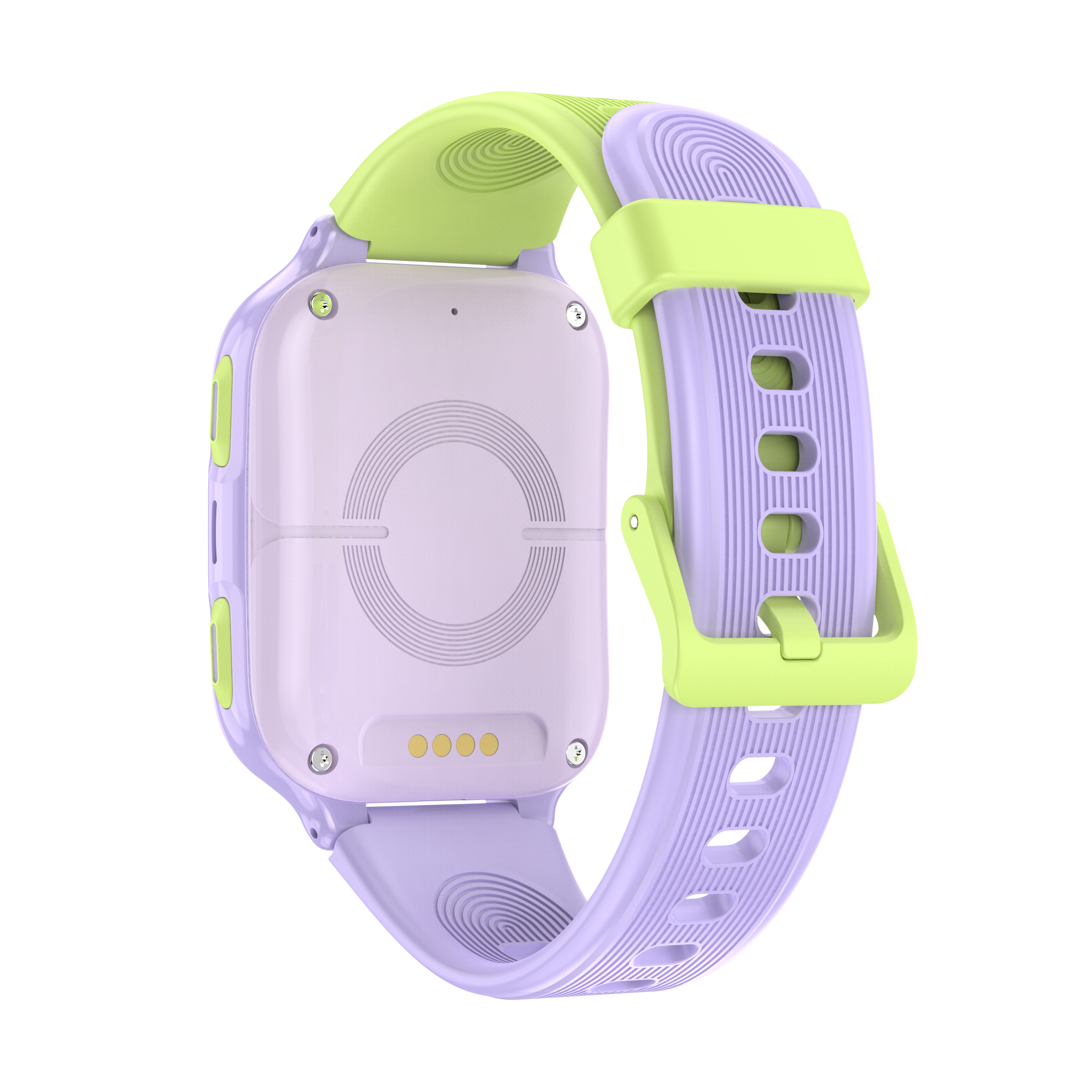 Smartklokke for barn – Lagenio K9 AI med lilla rem, telefon, 1,78" AMOLED-skjerm og GPS