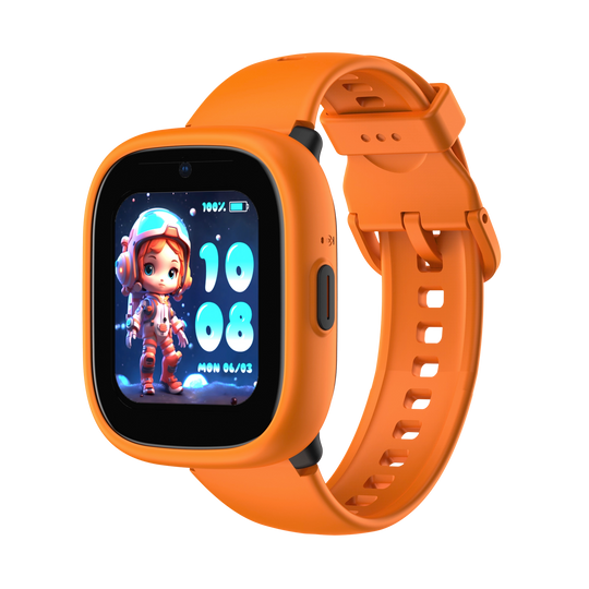 Oransje og sort Lagenio K3 smartklokke for barn med GPS og telefon