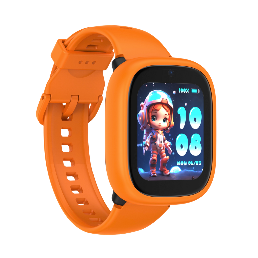 Oransje og sort Lagenio K3 smartklokke for barn med GPS og telefon
