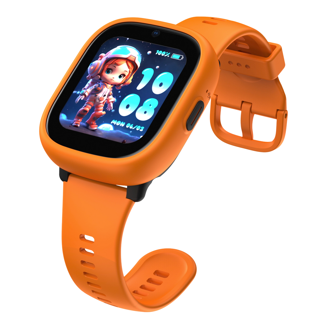 Oransje og sort Lagenio K3 smartklokke for barn med GPS og telefon