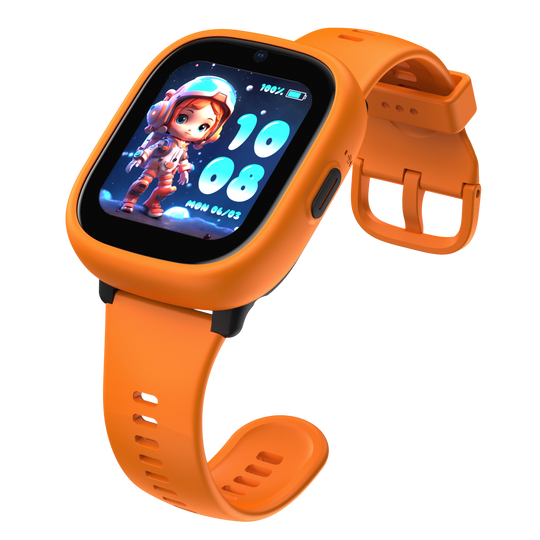 Oransje og sort Lagenio K3 smartklokke for barn med GPS og telefon