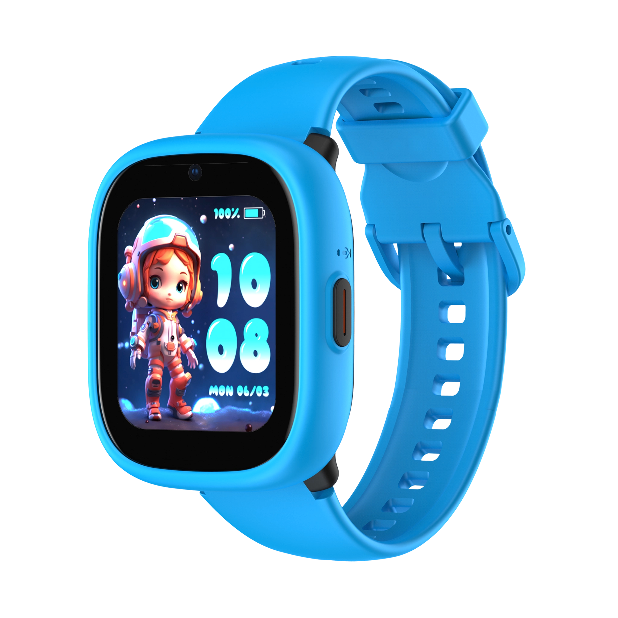 Blå og svart Lagenio K3 smartklokke for barn med GPS og telefon